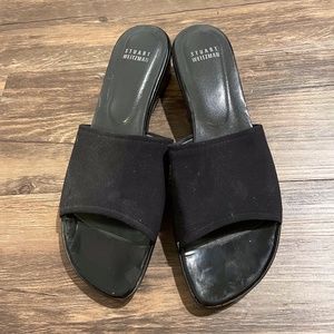 Stuart Weitzman Black Suede Slides